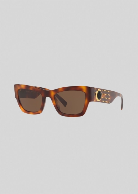 Ochelari de Soare Versace Havana Medusa Ares Temple Stud Dama | HMDYLSP-41